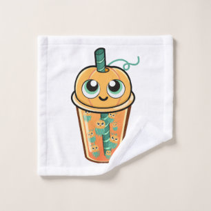 Pumpkin Boba Jellyfish Wash Cloth
