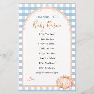 Pumpkin Boho Blue Gingham Love Prayers for Baby
