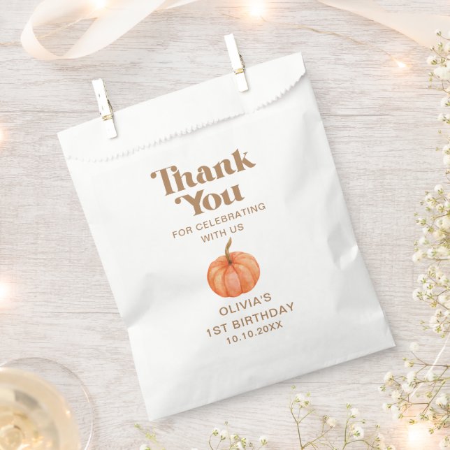 Pumpkin Boho Fall Thank You Birthday Favour Bags (Clipped)