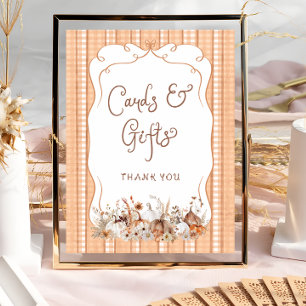 Pumpkin Boho Floral Baby Shower Cards and Gifts Poster