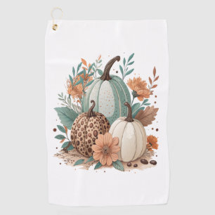 Pumpkin Boho Floral Golf Towel