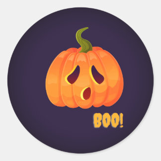 Pumpkin boo! classic round sticker