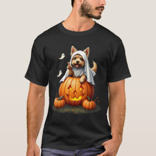 Pumpkin Boo Ghost Yorkie Dog Halloween Costume T-Shirt