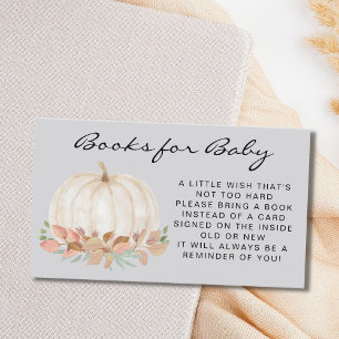 Pumpkin Book Request Baby Shower Enclosure Card