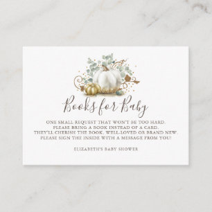 Pumpkin Books for Baby Bring a Book Baby Shower Enclosure Card