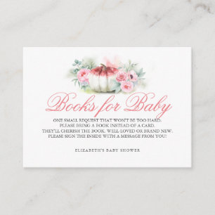Pumpkin Books for Baby Bring a Book Baby Shower Enclosure Card