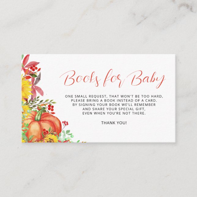 Pumpkin Books for Baby Enclosure Card (Front)
