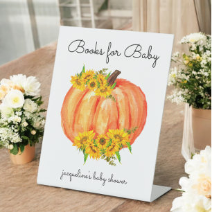 Pumpkin Books for Baby  Pedestal Sign