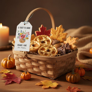Pumpkin Bouquet Autumn Flowers "A Treat to Share" Gift Tags