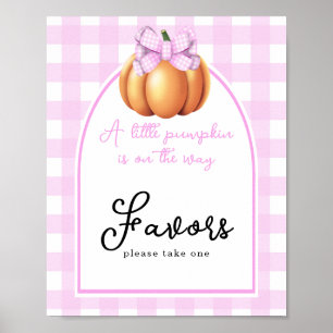 Pumpkin bow arch baby shower Favours Poster