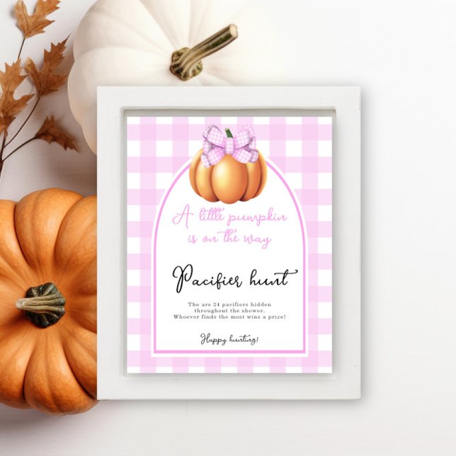 Pumpkin bow arch baby shower Pacifier hunt game Poster (Creator Uploaded)