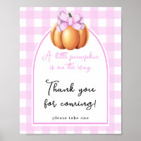 Pumpkin bow arch baby shower - Thank you