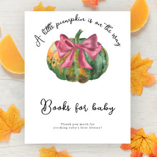 Pumpkin bow baby shower Books for baby Poster