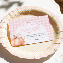 Pumpkin Bow Baby Shower Diaper Raffle
