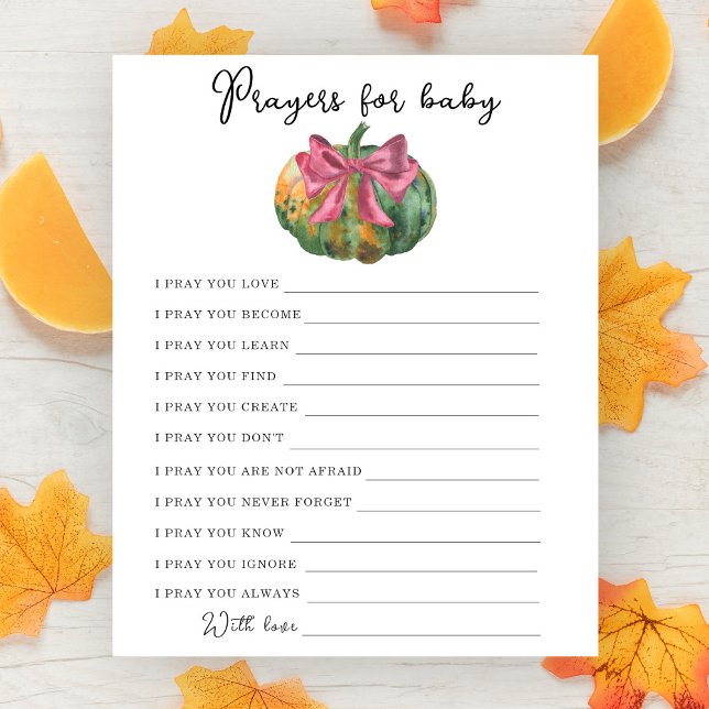 Pumpkin bow baby shower Prayers for baby (Creator Uploaded)