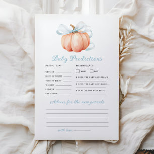 Pumpkin Bow Blue Baby Shower Prediction Advice
