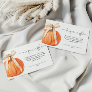 Pumpkin Bow Diaper Raffle Card