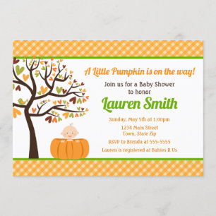 Pumpkin Boy Baby Shower Invitation Pumpkin Baby