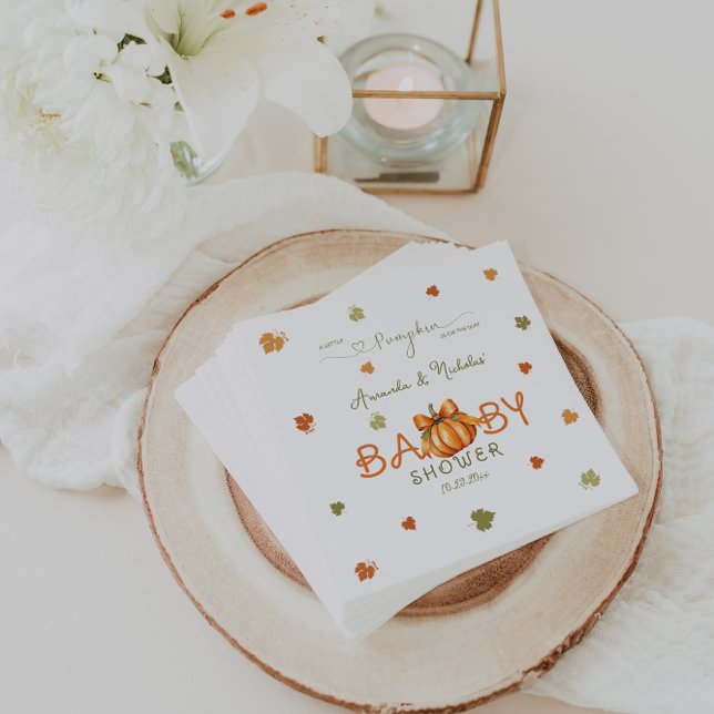 Pumpkin Boy Girl Baby Shower Minimalist Napkin (Creator Uploaded)