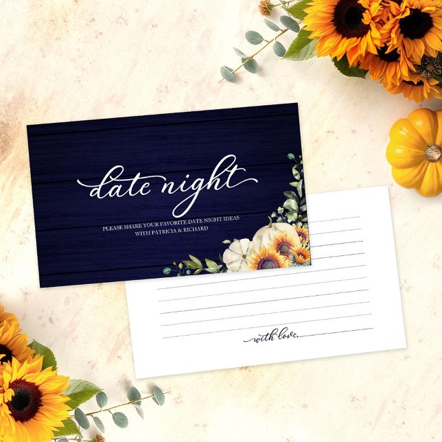 Pumpkin Bridal Shower Date Night Advice Card (Creator Uploaded)