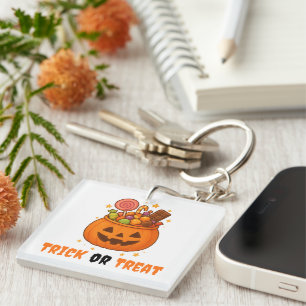 Pumpkin Bucket Full of Sweet - Halloween Key Ring