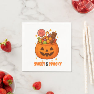 Pumpkin Bucket Full of Sweet - Halloween  Napkin