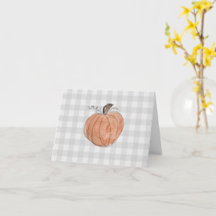 Pumpkin Buffalo Check Pattern Farmhouse Card