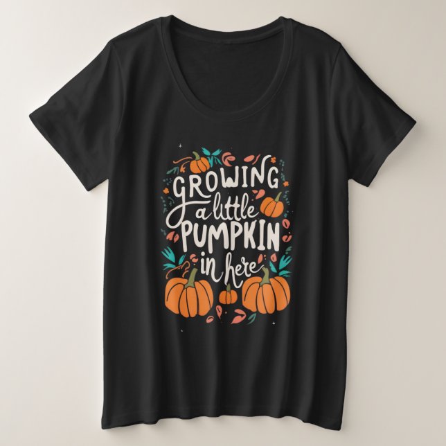 Pumpkin Bumpkin Halloween Maternity  Plus Size T-Shirt (Design Front)