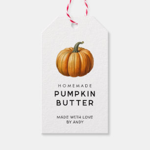 Pumpkin butter gift tag with vintage pumpkin