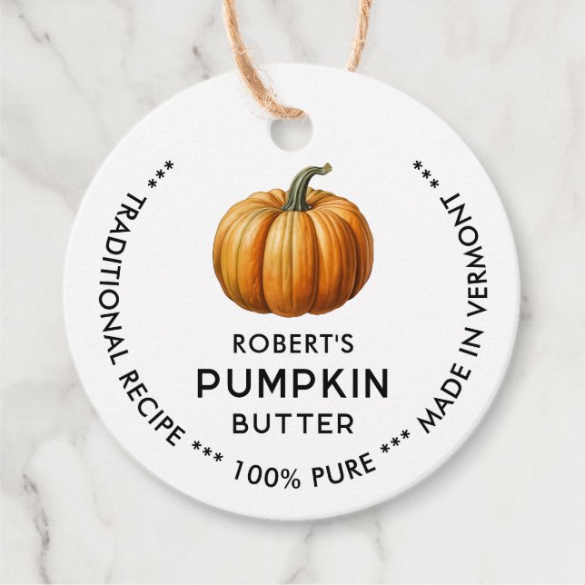 Pumpkin butter label with vintage pumpkin (Front)