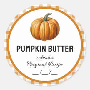 Pumpkin butter with chequered pattern label