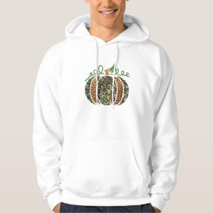 Pumpkin Camo Leopard Print Thanksgiving It's Fall Hoodie