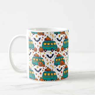 Pumpkin Camper Van Fall Halloween Pattern Coffee Mug