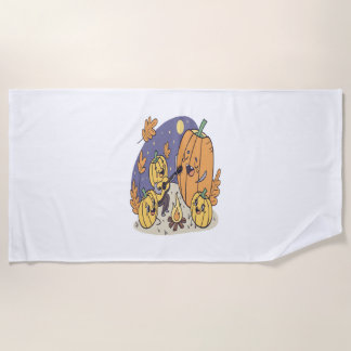 Pumpkin Campfire Serenade Beach Towel