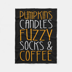 Pumpkin Candles Fuzzy Socks Coffee Shirt Fall Fleece Blanket