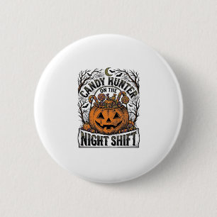 Pumpkin Candy Bucket Vintage Halloween Engraving D 6 Cm Round Badge
