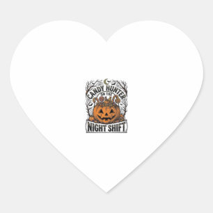 Pumpkin Candy Bucket Vintage Halloween Engraving D Heart Sticker