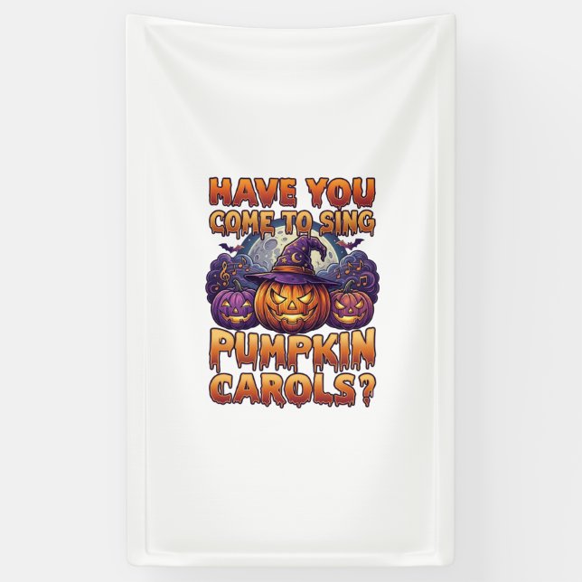 Pumpkin Carols Halloween Witch Hat Jack Lantern Ba Banner (Vertical)