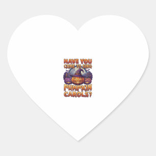 Pumpkin Carols Halloween Witch Hat Jack Lantern Ba Heart Sticker