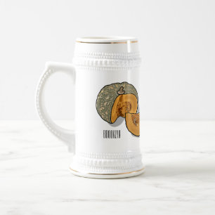 Pumpkin cartoon illustration  beer stein