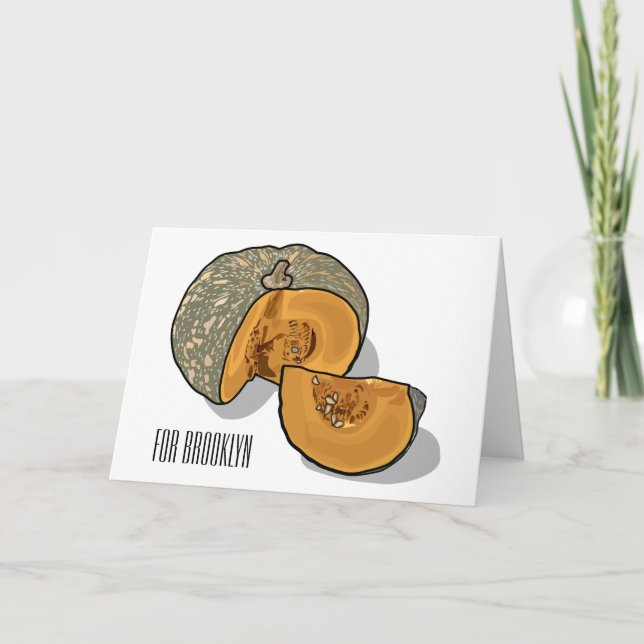 Pumpkin cartoon illustration  card (Front)