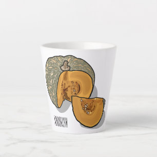 Pumpkin cartoon illustration latte mug
