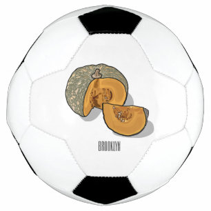 Pumpkin cartoon illustration  soccer ball