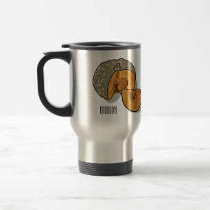 Pumpkin cartoon illustration travel mug