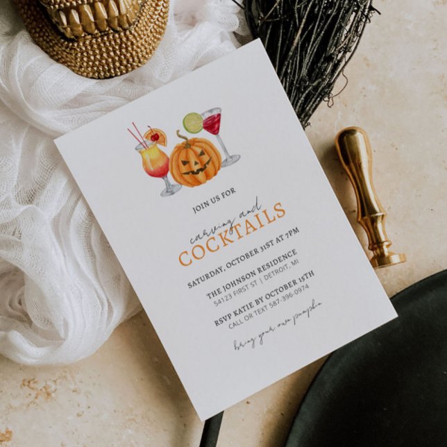 Pumpkin Carving and Cocktails Halloween Invitation (Creator Uploaded)