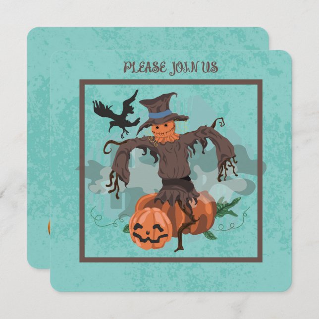 PUMPKIN CARVING CONTEST PARTY HOLIDAY CARD (Front/Back)