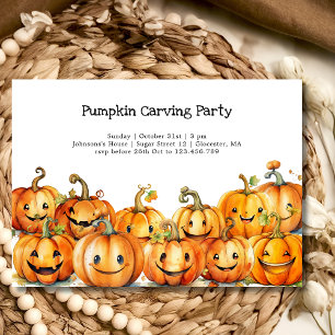 Pumpkin carving halloween party invitation