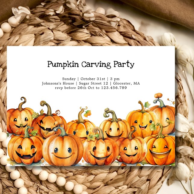 Pumpkin carving halloween party invitation (Creator Uploaded)