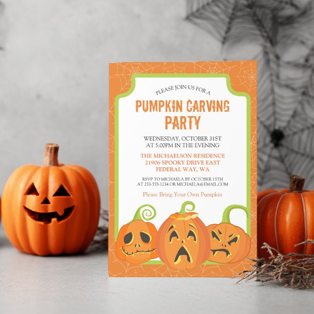 Pumpkin Carving Party Halloween Invitation (Pumpkin Carving Party Halloween Invitation)
