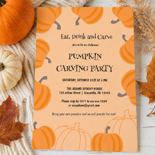Pumpkin Carving Party Halloween Invitation